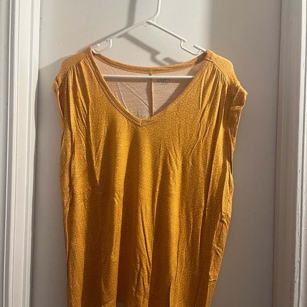LOFT Mustard Yellow V-Neck Tank Top